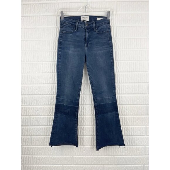 Frame Denim Jeans Le High Flare Crop 24 Petite Revolve - Picture 1 of 8
